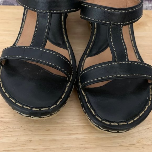 Born Leather Slip On Wedge Sandals Size 8 - Picture 4 of 10